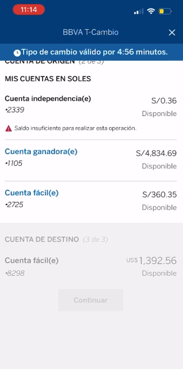 Captura original del flujo de BBVA